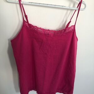 Reitmans Fuchsia Lace Trim Camisole